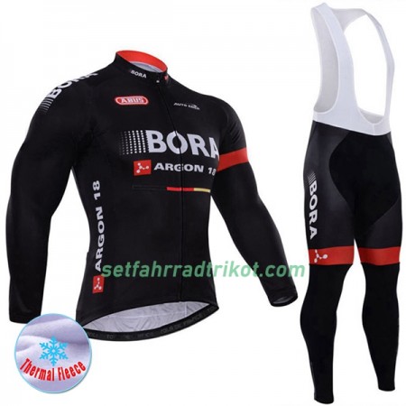 Radbekleidung Radtrikot Langarm + Lang Trägerhose 2017 Bora-Hansgrohe Damen Winter Thermal Fleece N003